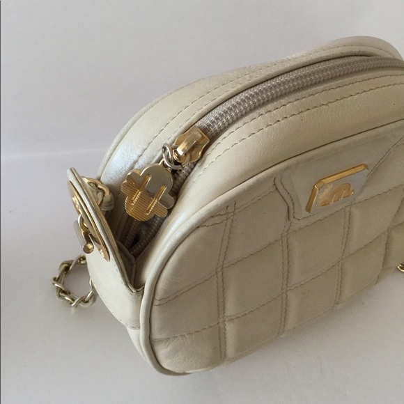 Cream Quilted Chain Mini Bag by Maurice Lacroix - Picture 6 of 8